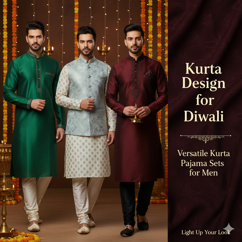 Kurta Design for Diwali – Versatile Kurta Pajama Sets for Men Image