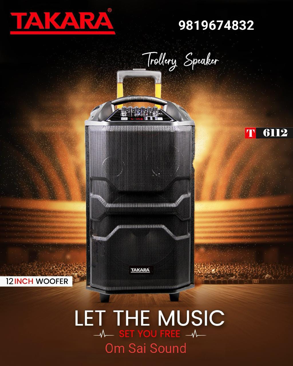 High-Quality Sound: Takara T 6112 Speaker Rental at Rs. 1000/- Image